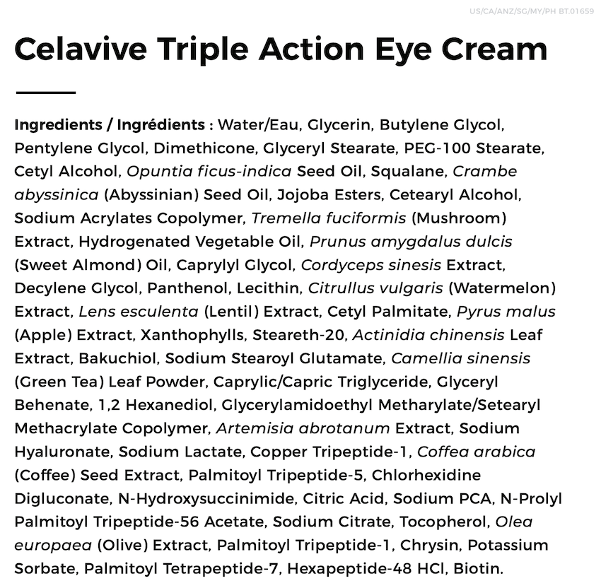 celavive triple action eye cream singapore usana supplement facts